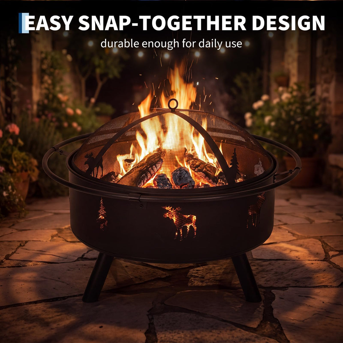 32" Round Wood Burning Fire Pit O9096
