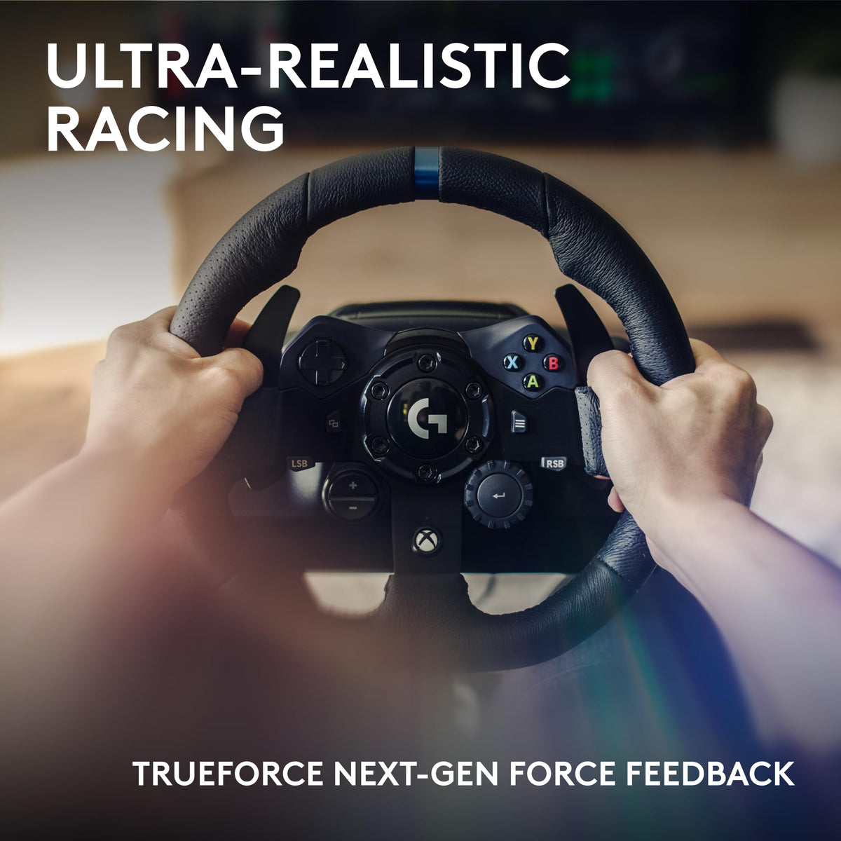 Racing Wheel and Pedals with Force Feedback and Leather Wheel Cover C97845