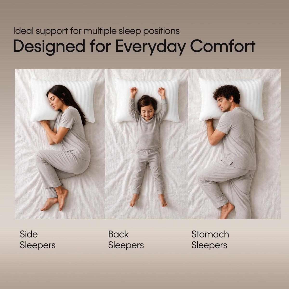 King Size Set of 2 Medium Soft Bed Pillows C552