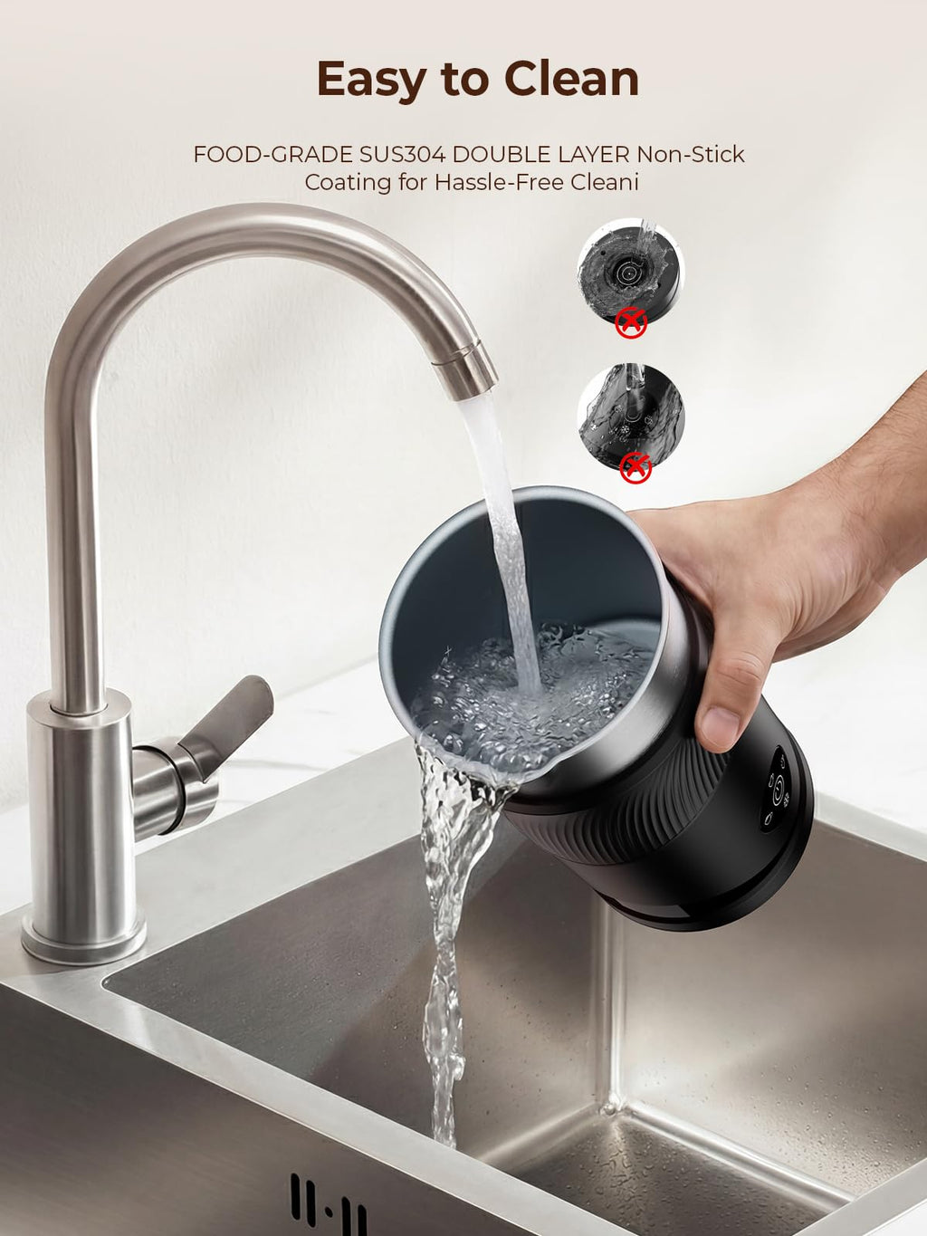 350ml Electric Milk Frother 4-in-1 Hot & Cold Q71006