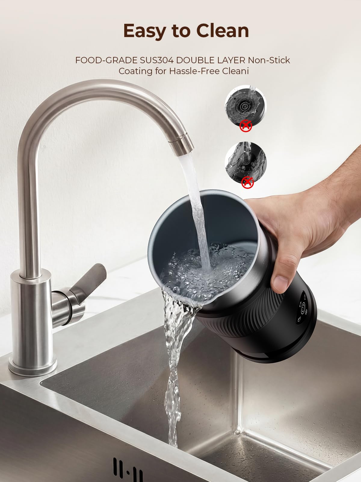 350ml Electric Milk Frother 4-in-1 Hot & Cold Q71006