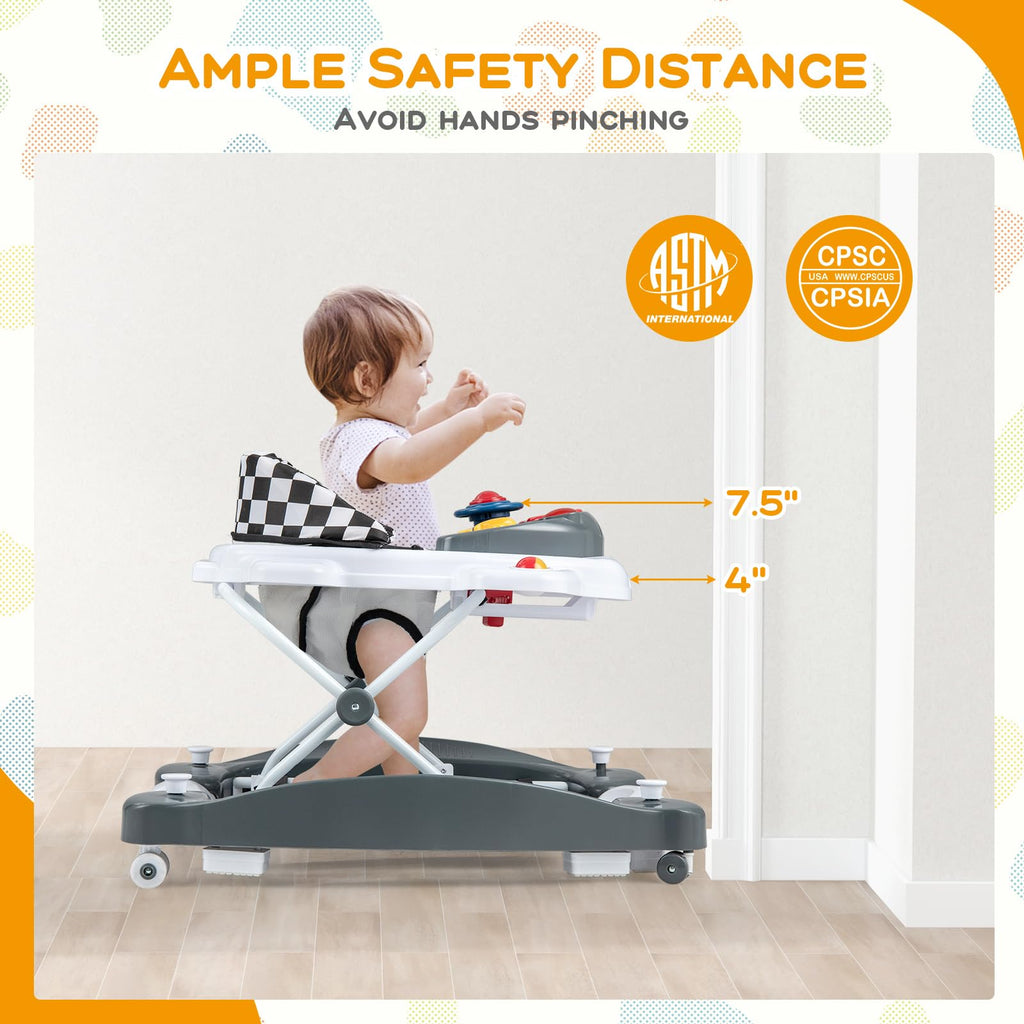 Foldable Adjustable Baby Walker with Wheels K3136
