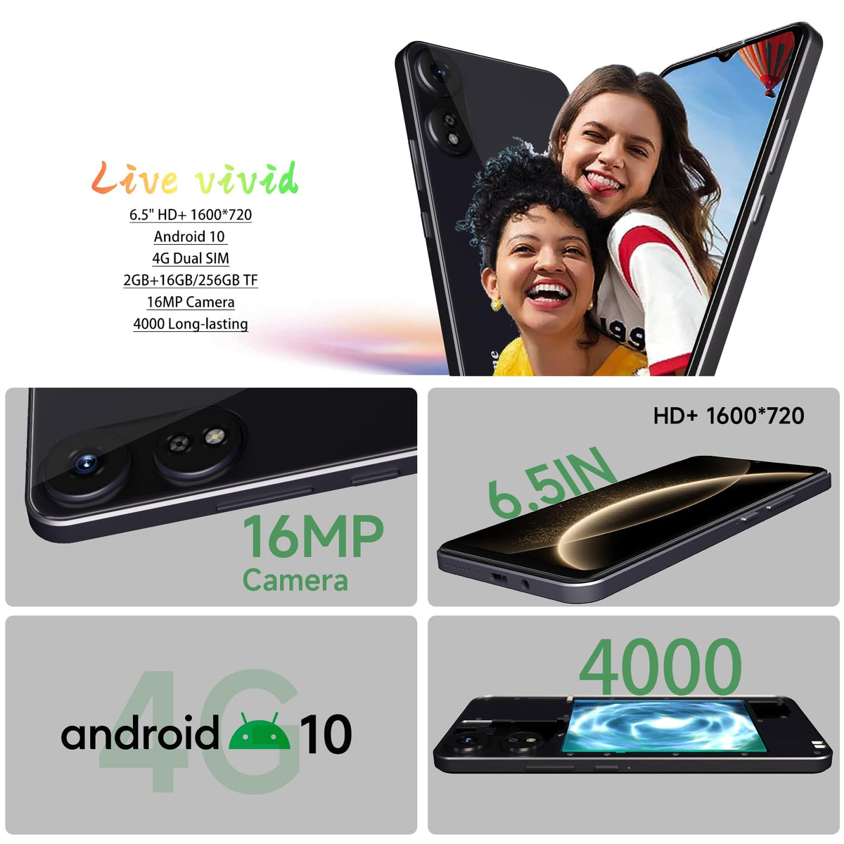 Unlocked Android Smartphone 4G LTE Dual SIM 16MP A909