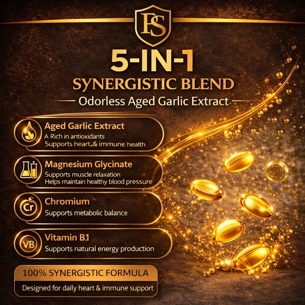 Aged Garlic Extract with Magnesium Chromium B1 & B9 300 Capsules B933653