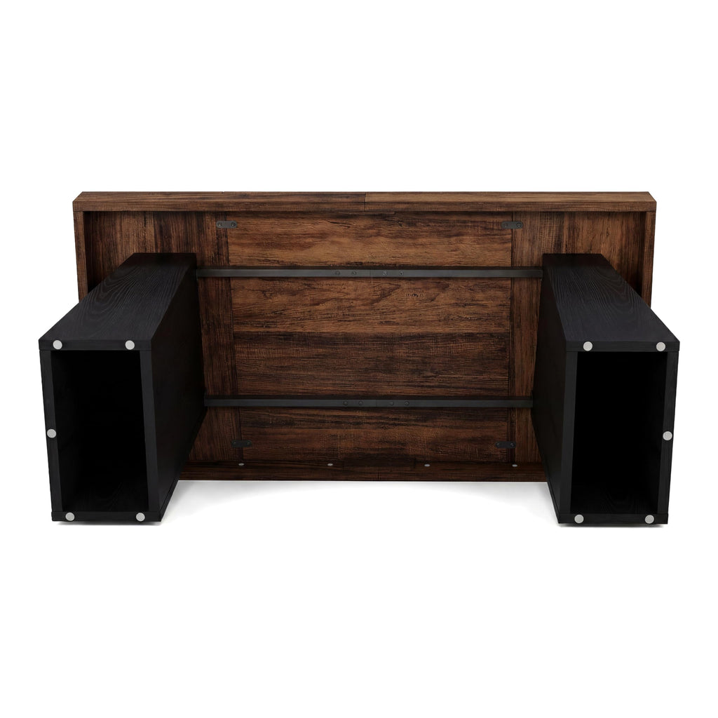 55" Wooden Office Desk with Double Pedestal K14313