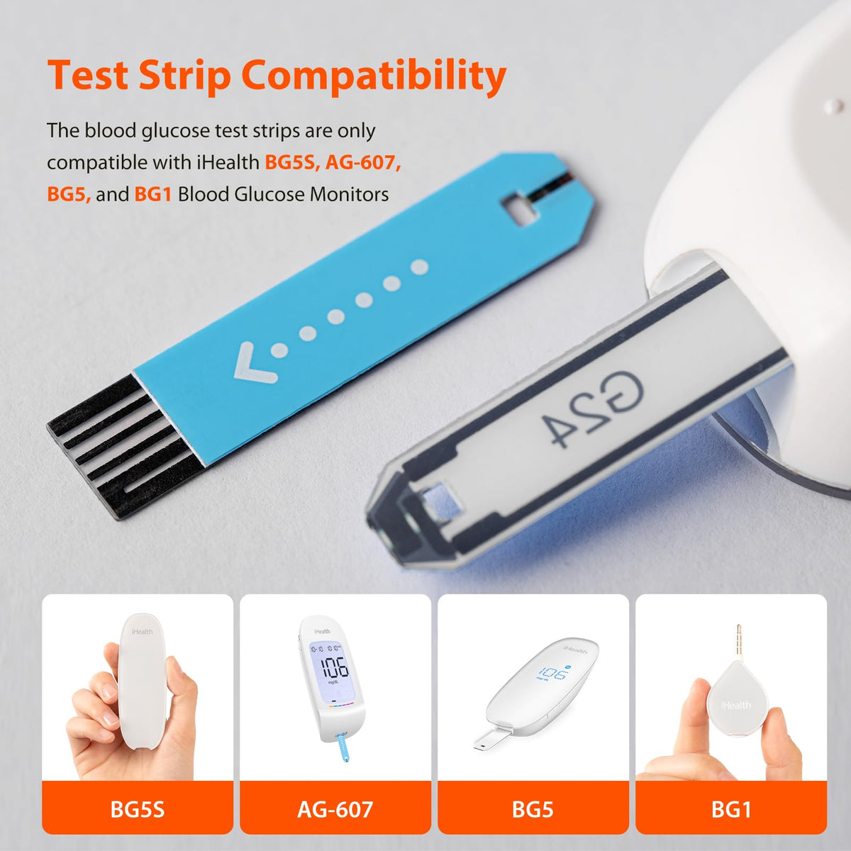 Blood Glucose Test Strips and Control Solution, 50 Count No Coding L47246