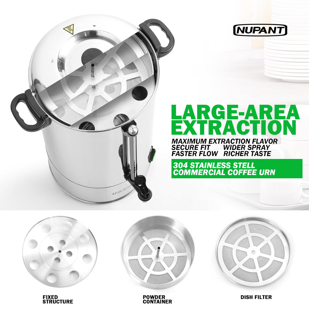 100 Cup Stainless Steel Coffee Urn with Keep Warm Mode Z360