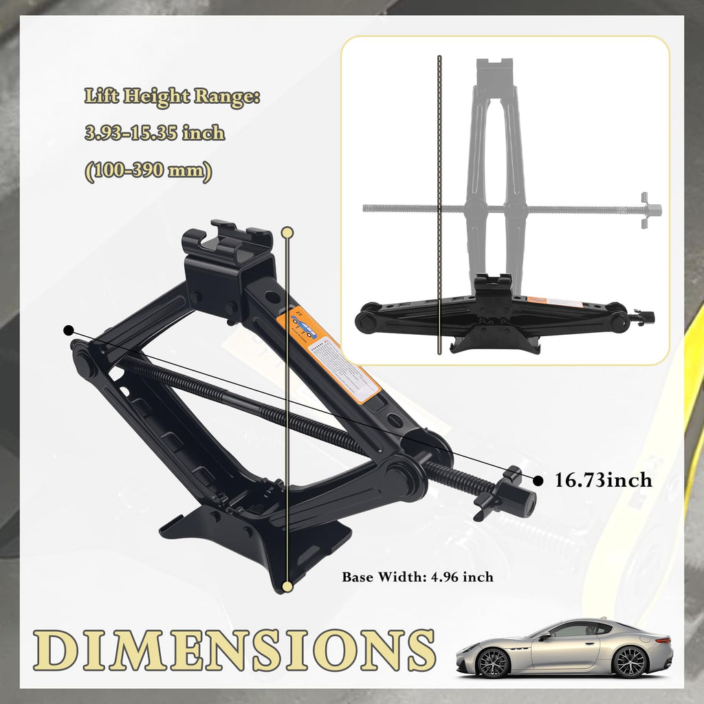 2T Scissor Jack Kit with Lug Wrench & Ratchet Wrench Q21596