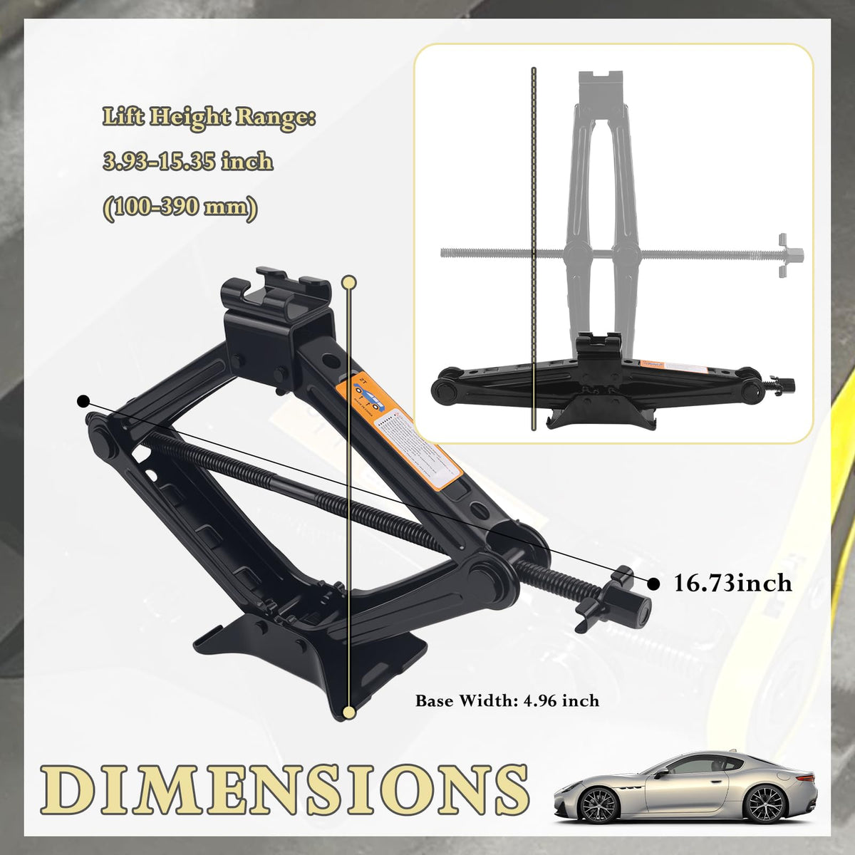 2T Scissor Jack Kit with Lug Wrench & Ratchet Wrench Q21596