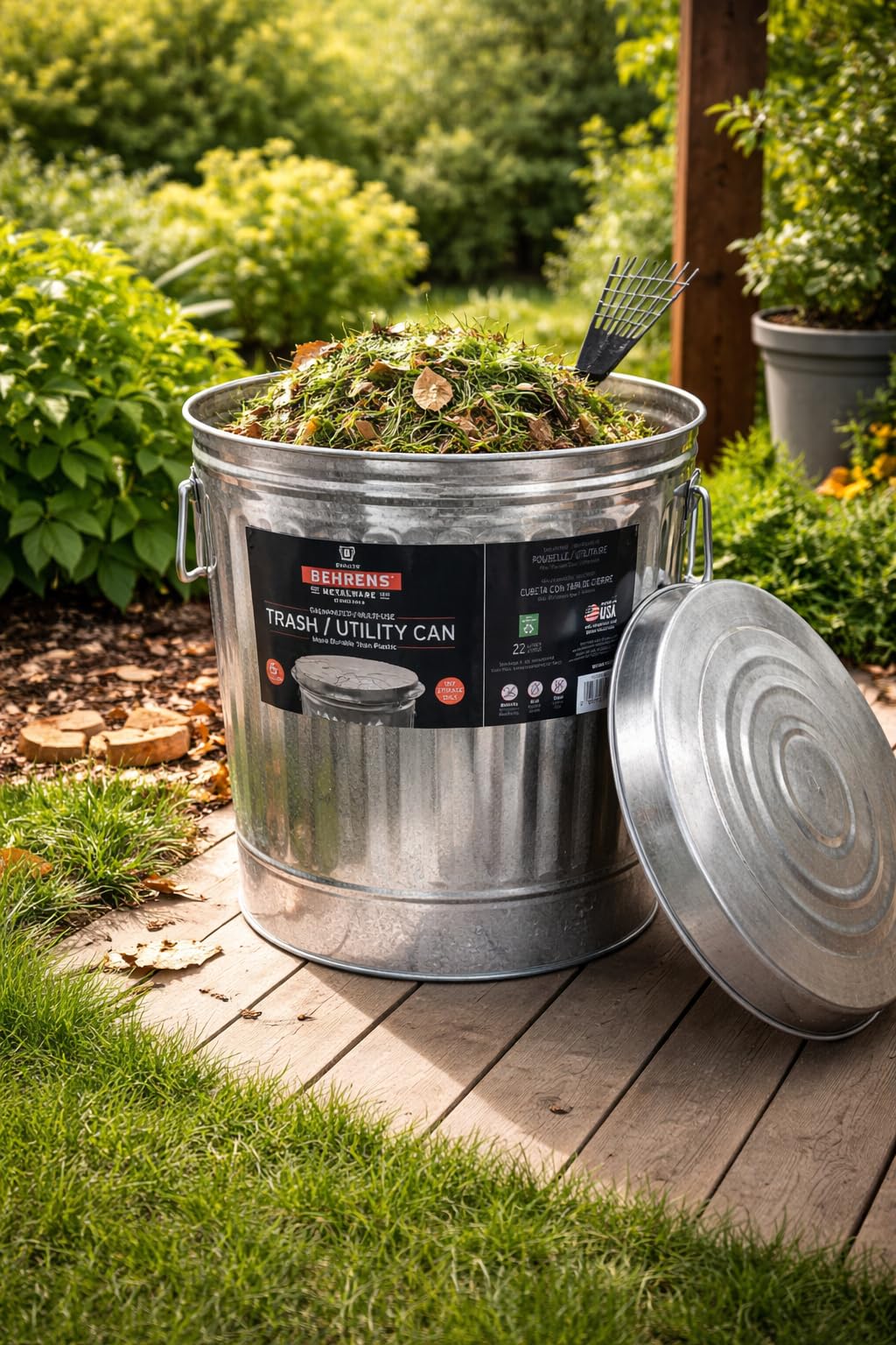 6 Gallon Galvanized Trash Can H296746