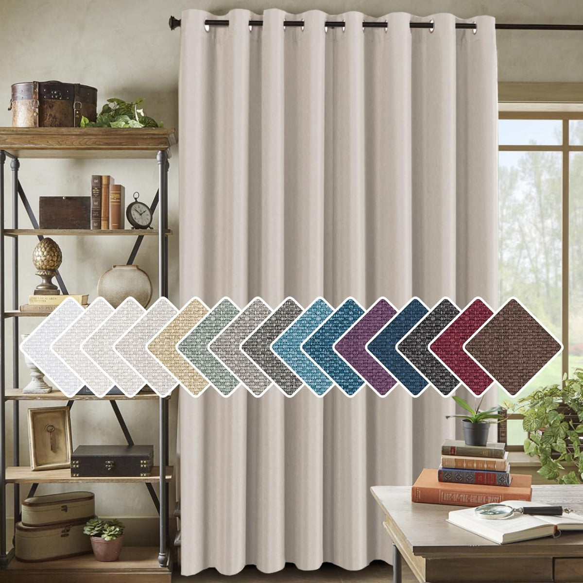 Polyester Room Darkening Blackout Curtain 100 x 84 Inches U4154