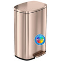 13.2 Gallon Rose Gold Stainless Steel Step Trash Can W143199