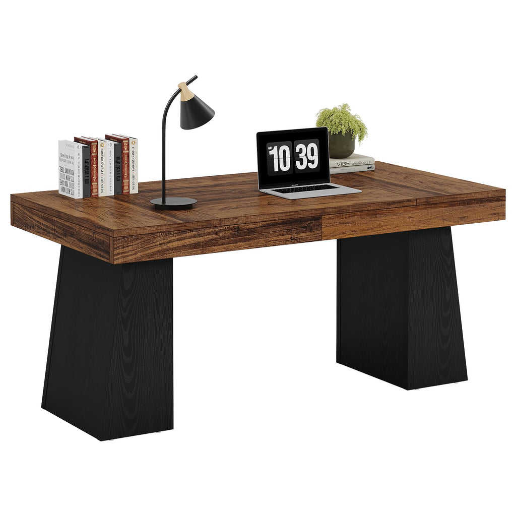 55" Wooden Office Desk with Double Pedestal K14313
