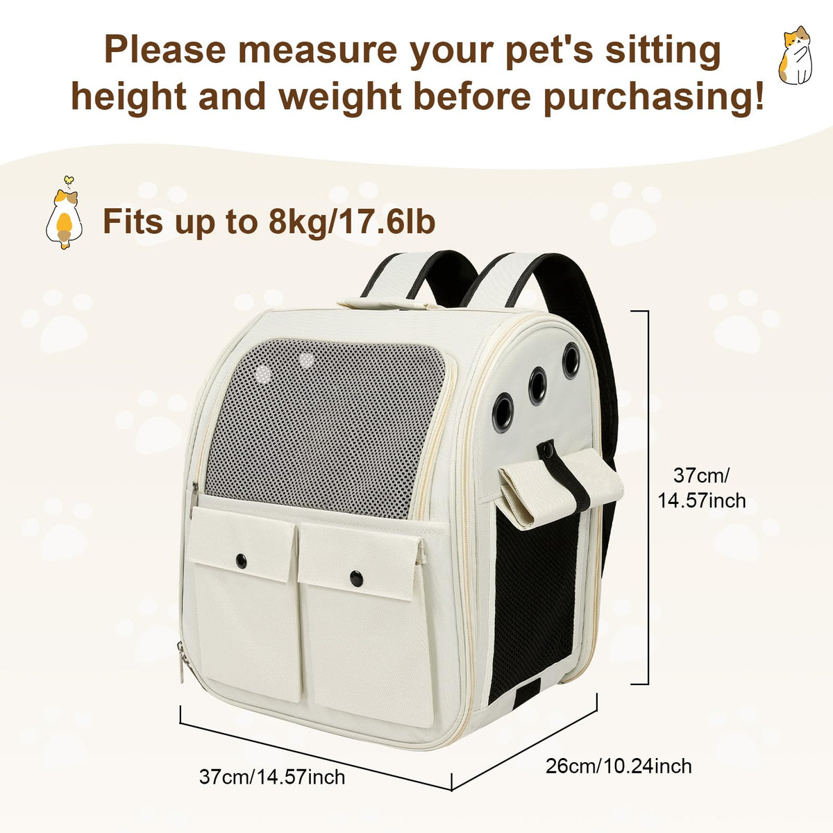 Ventilated Breathable Mesh Cat Carrier Backpack Z751
