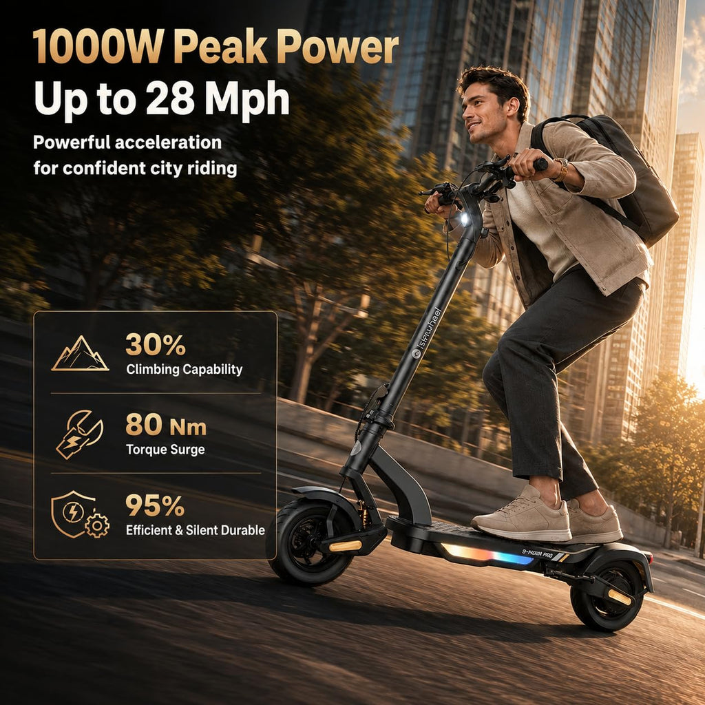 Electric Scooter, 28 MPH, 1000W, 38-Mile Range I68694