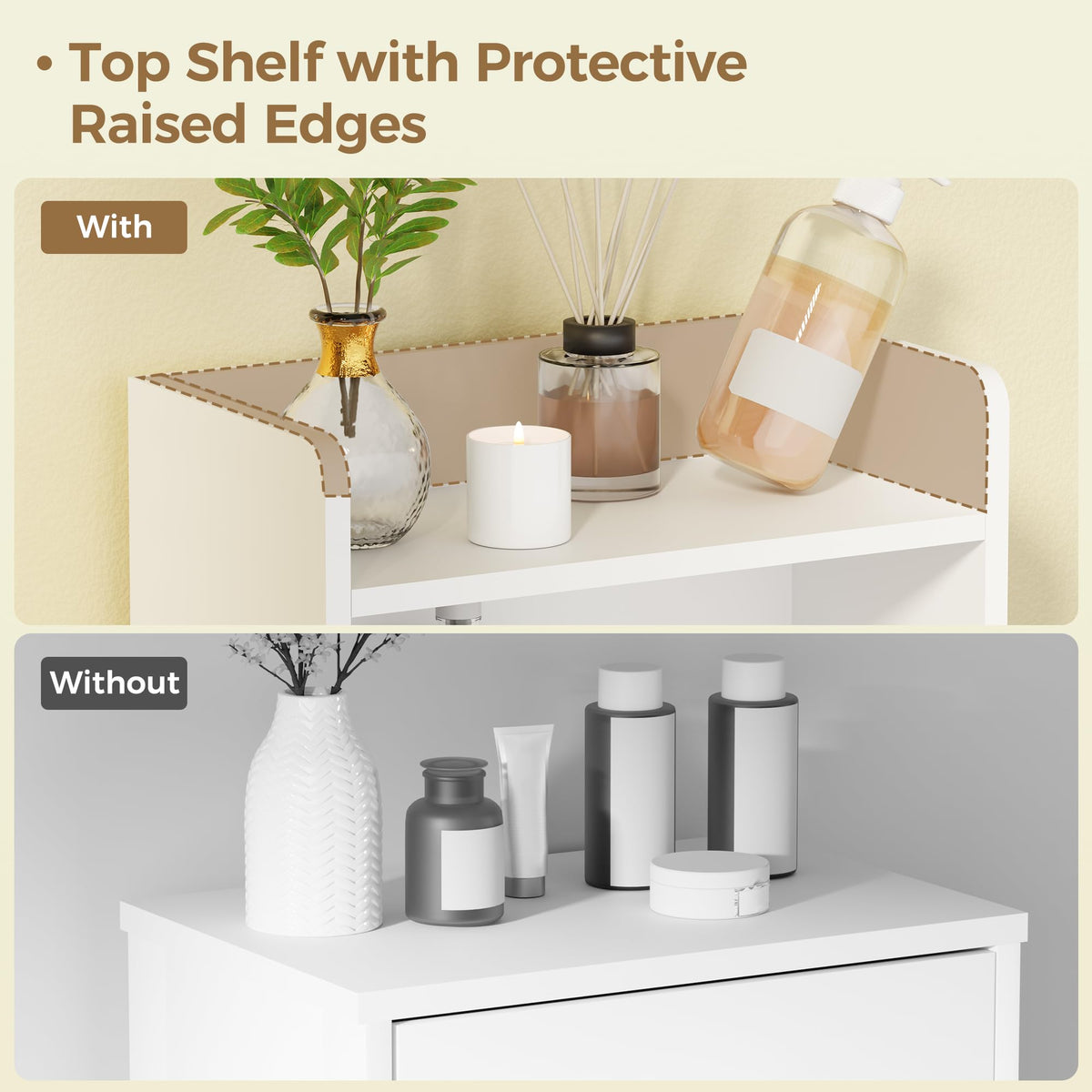 White 2 Door Bathroom Storage Cabinet R7076