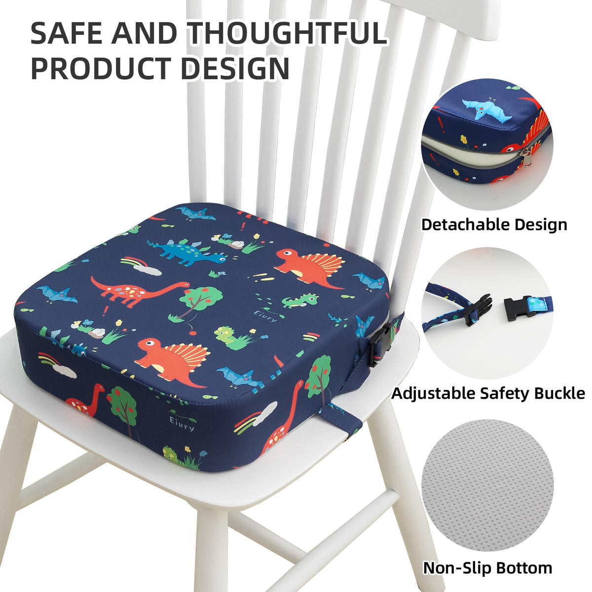 Portable Kids Booster Seat with Safety Buckles G183