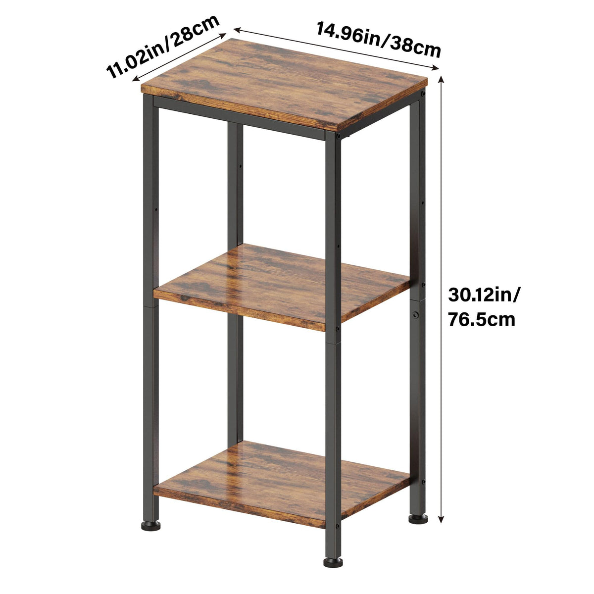 3 Tier End Table with Storage Shelves R439