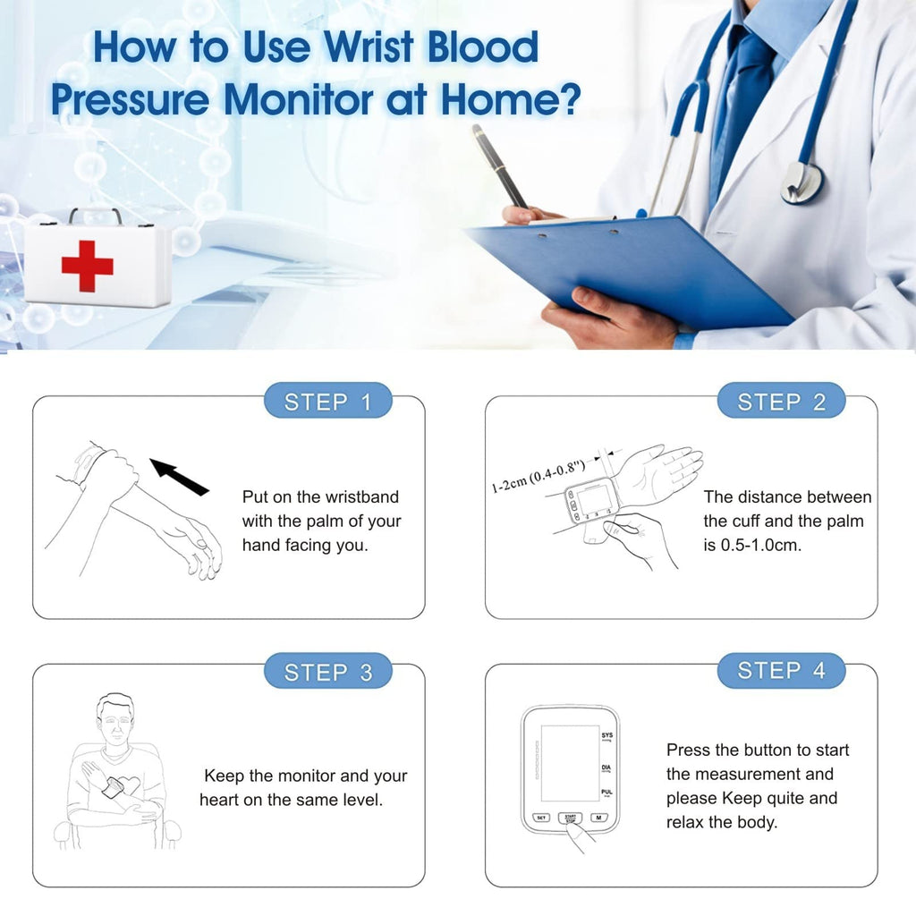 Automatic Talking Wrist Blood Pressure Monitor G208700