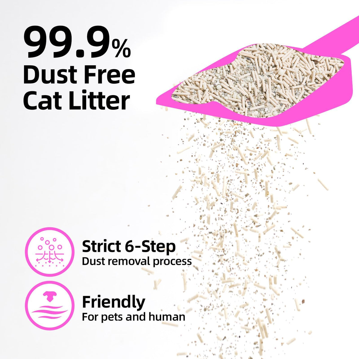 Clumping Cat Litter 99.9% Dust Free Flushable Mixed Tofu and Bentonite Odor Control 16.8lb K234
