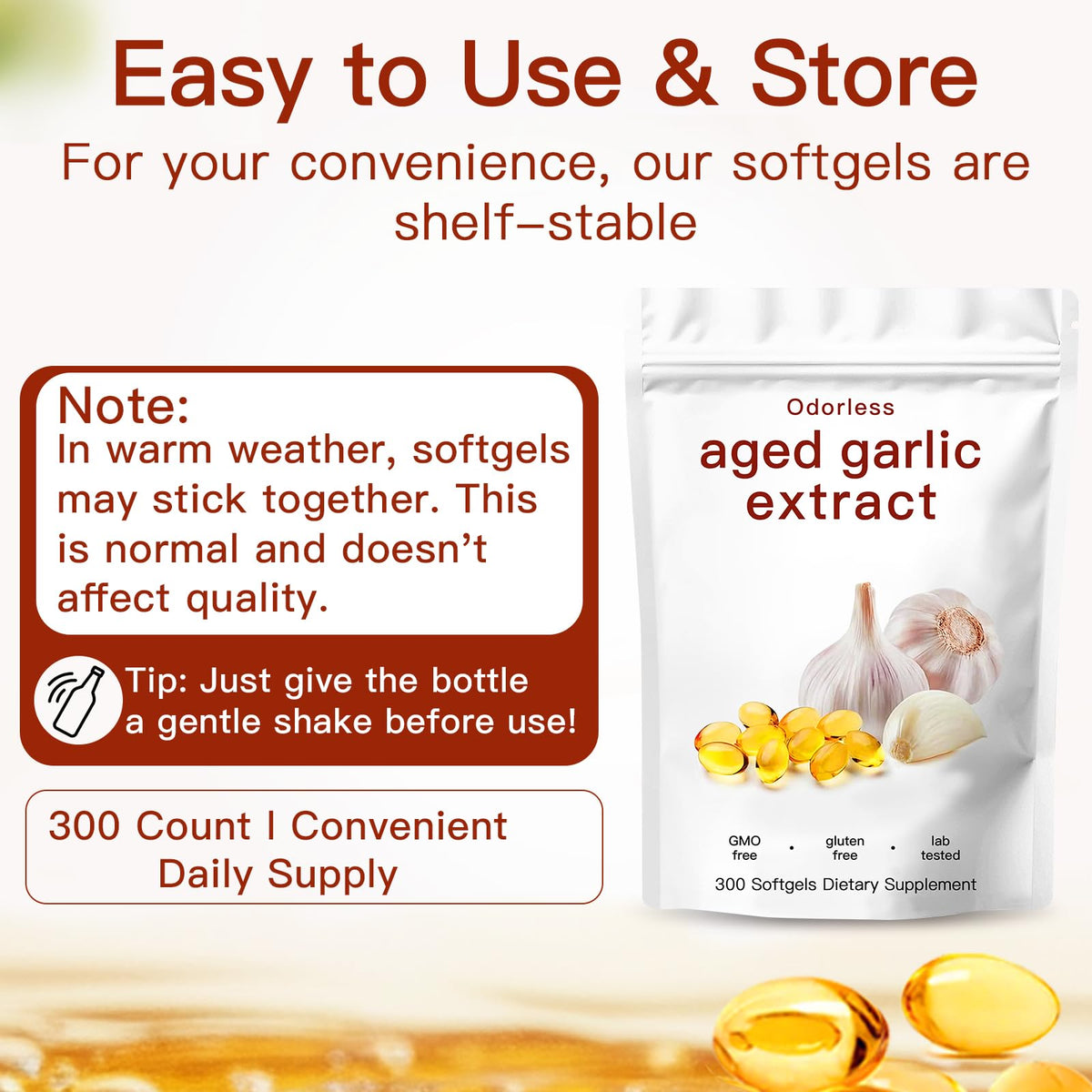 Odorless Organic Garlic Capsules P566