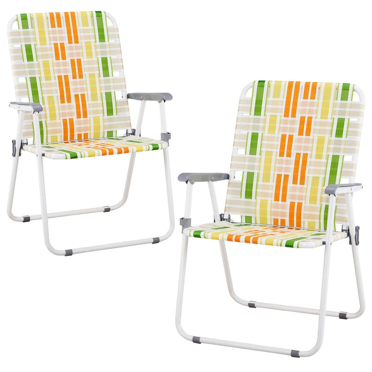 Set of 2 Webbed Folding Beach Chairs T100