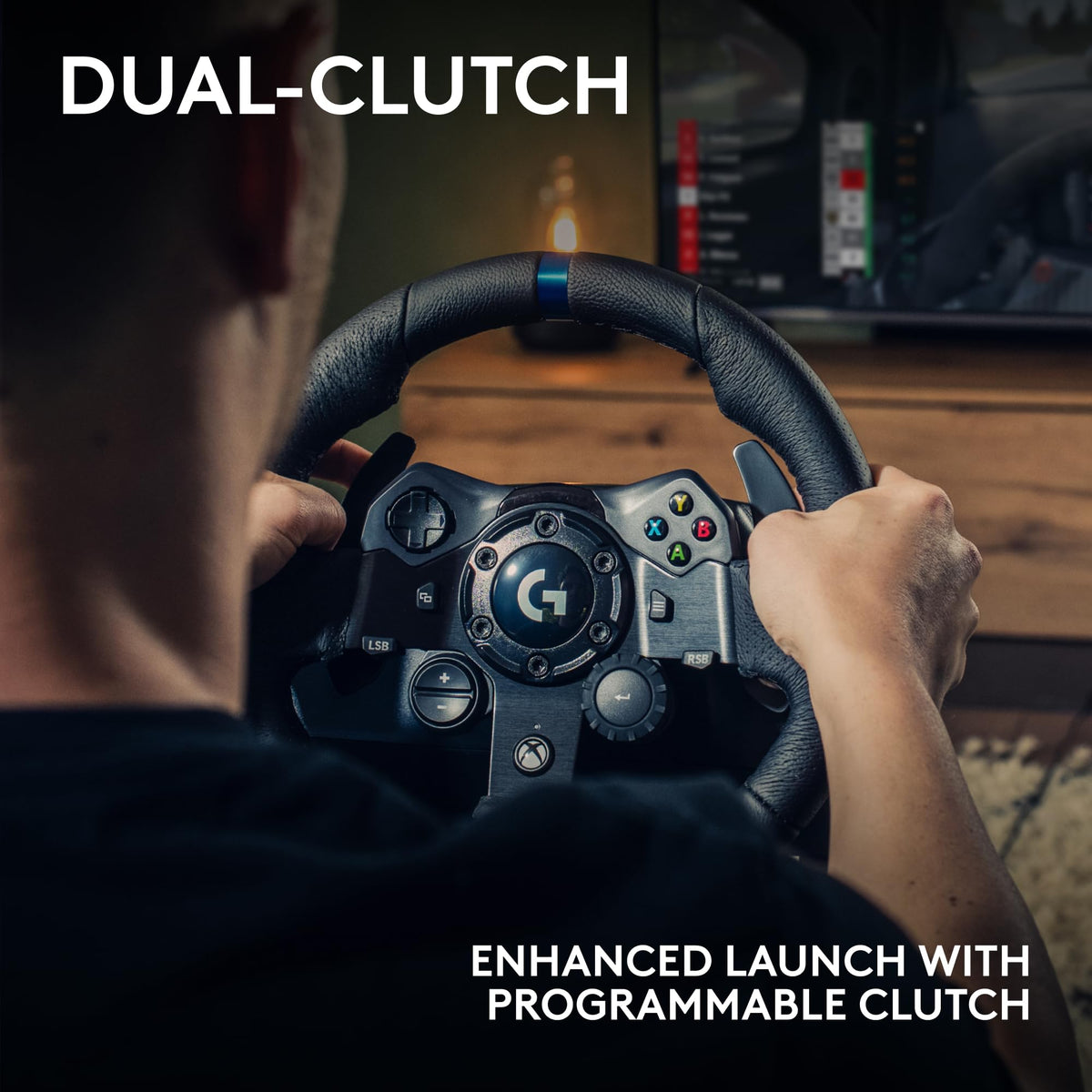 Racing Wheel and Pedals with Force Feedback and Leather Wheel Cover C97845