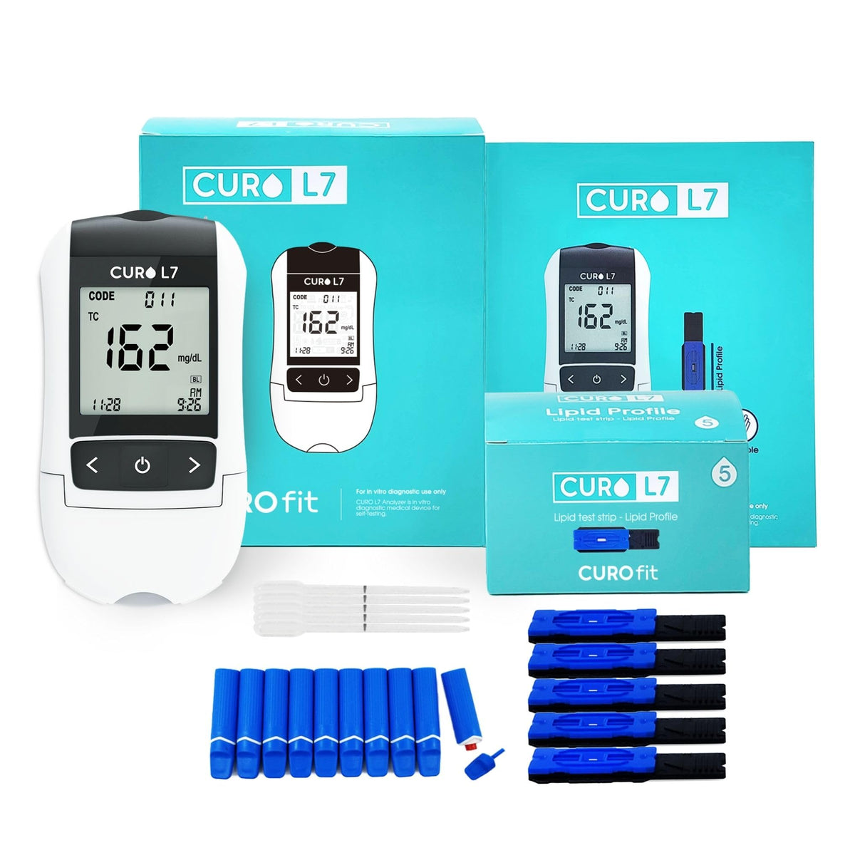 Blood Cholesterol Testing Kit with Test Strips and Lancets W828995