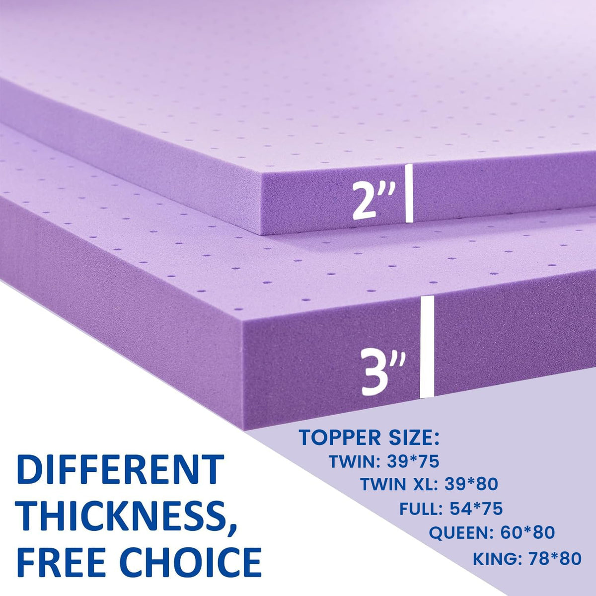 3 Inch Gel Memory Foam Mattress Topper Twin Size M4324
