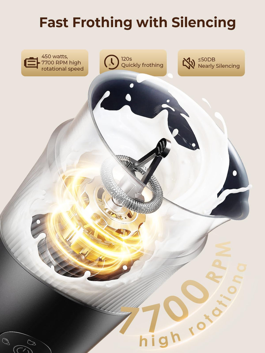 350ml Electric Milk Frother 4-in-1 Hot & Cold Q71006