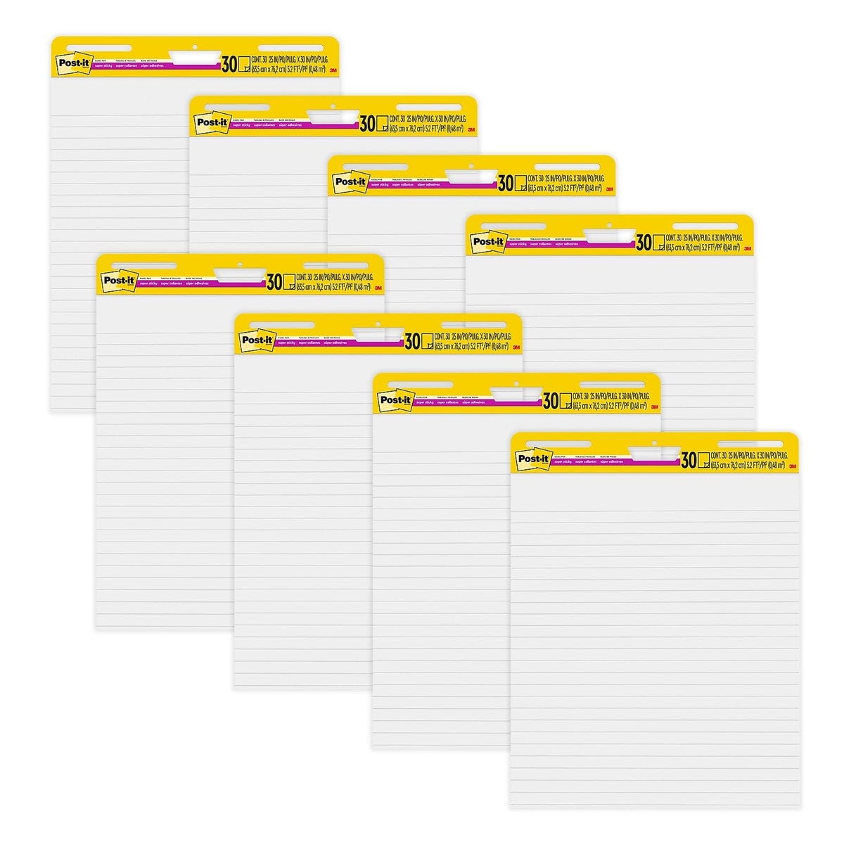 Lined Wall Easel Pad 25" x 30" 8 Pads/Pack O795