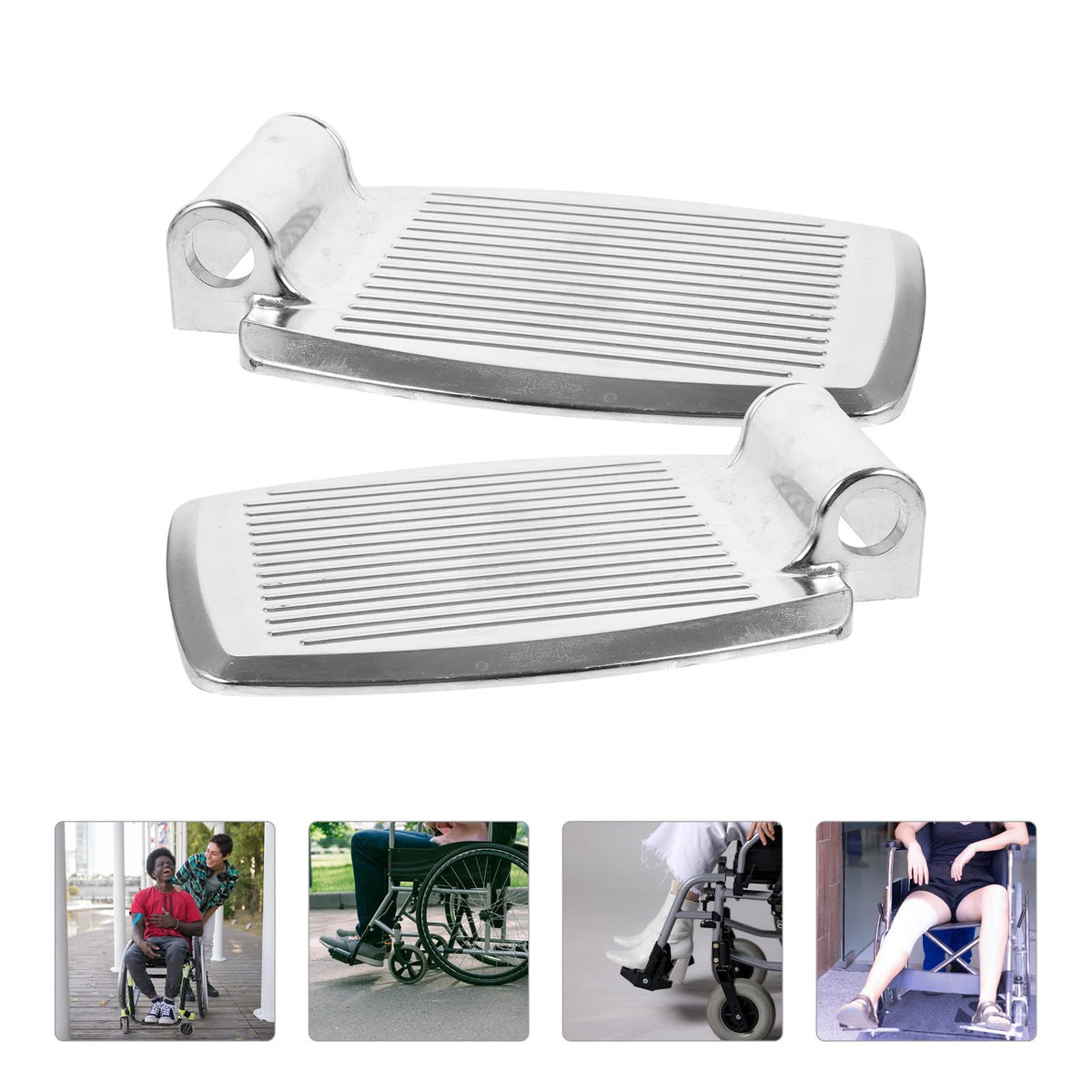 Heavy-Duty Aluminum Alloy Wheelchair Footrest Pair Q1700