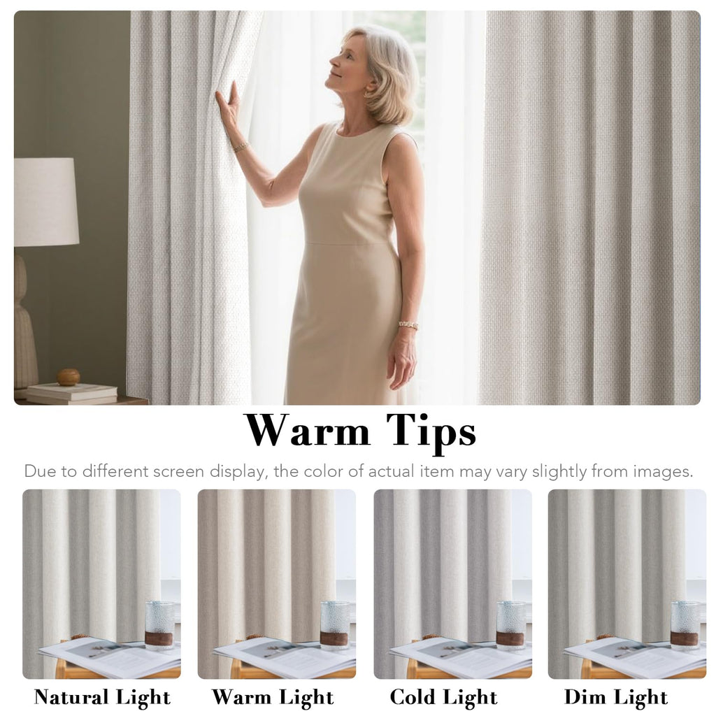 Polyester Room Darkening Blackout Curtain 100 x 84 Inches U4154