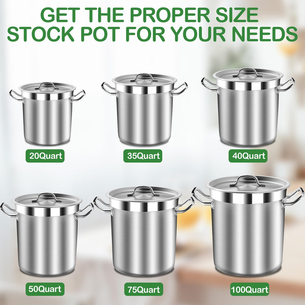 40 Quart Stainless Steel Stockpot with Lid G982877