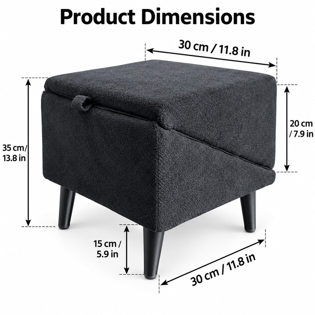 Foldable Dog Stairs Ottoman 2 in 1 Pet Steps with Storage D4013