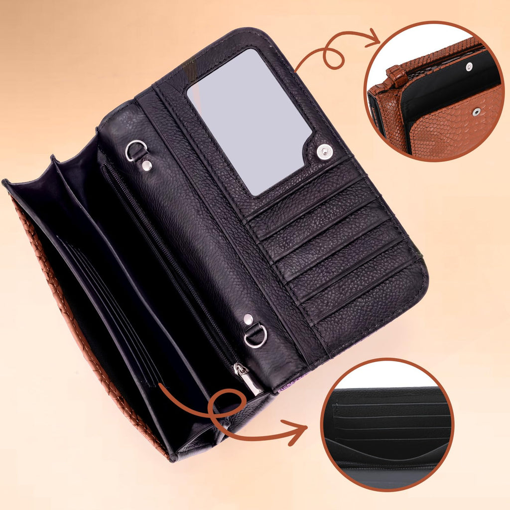 Animal Pattern Embossed Leather Crossbody Wallets Bags V91205