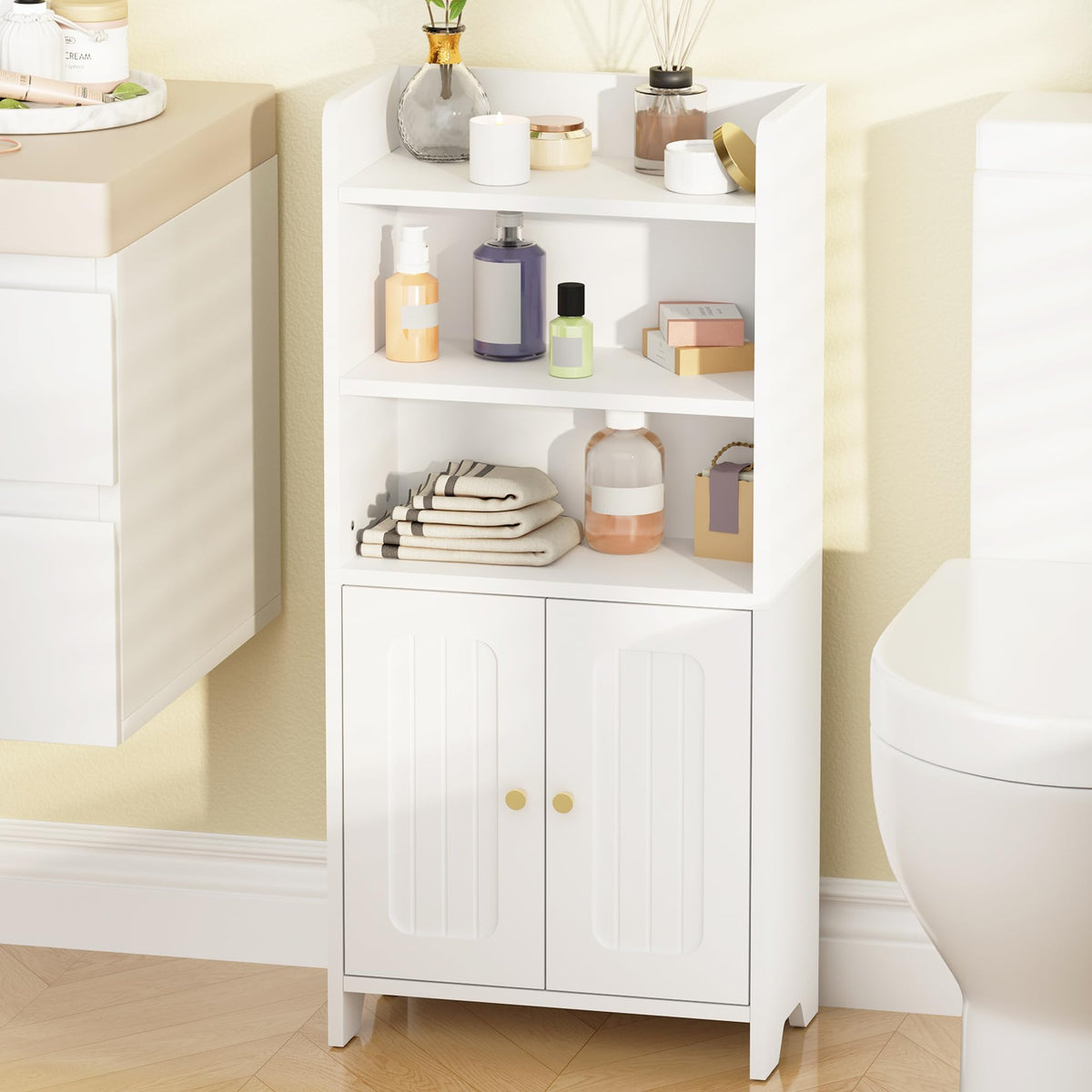 White 2 Door Bathroom Storage Cabinet R7076