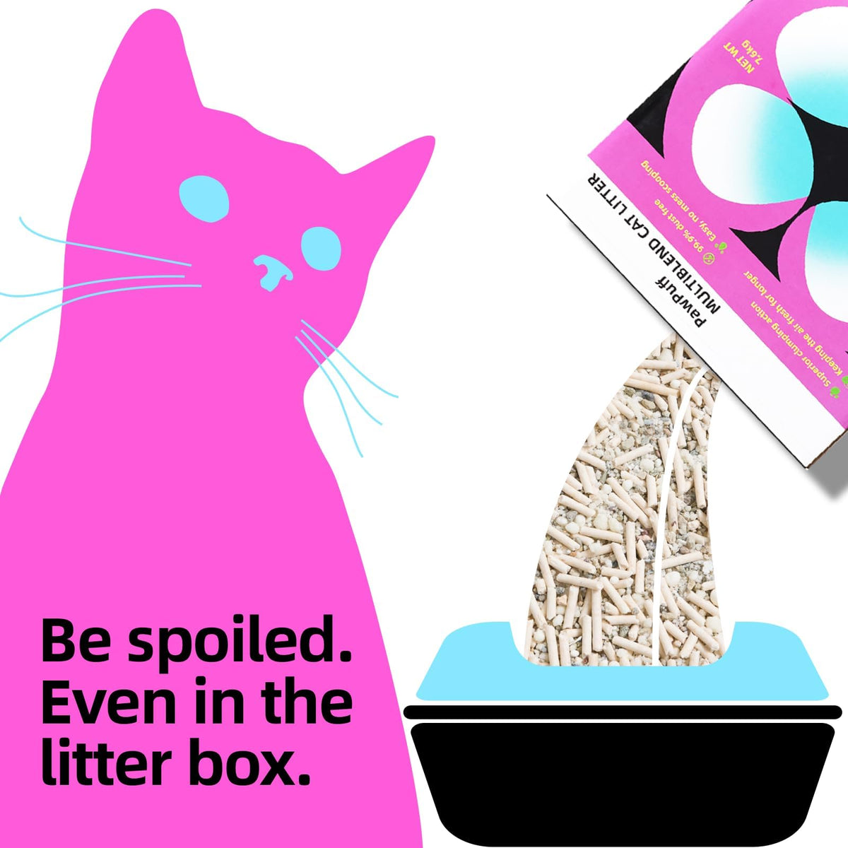 Clumping Cat Litter 99.9% Dust Free Flushable Mixed Tofu and Bentonite Odor Control 16.8lb K234