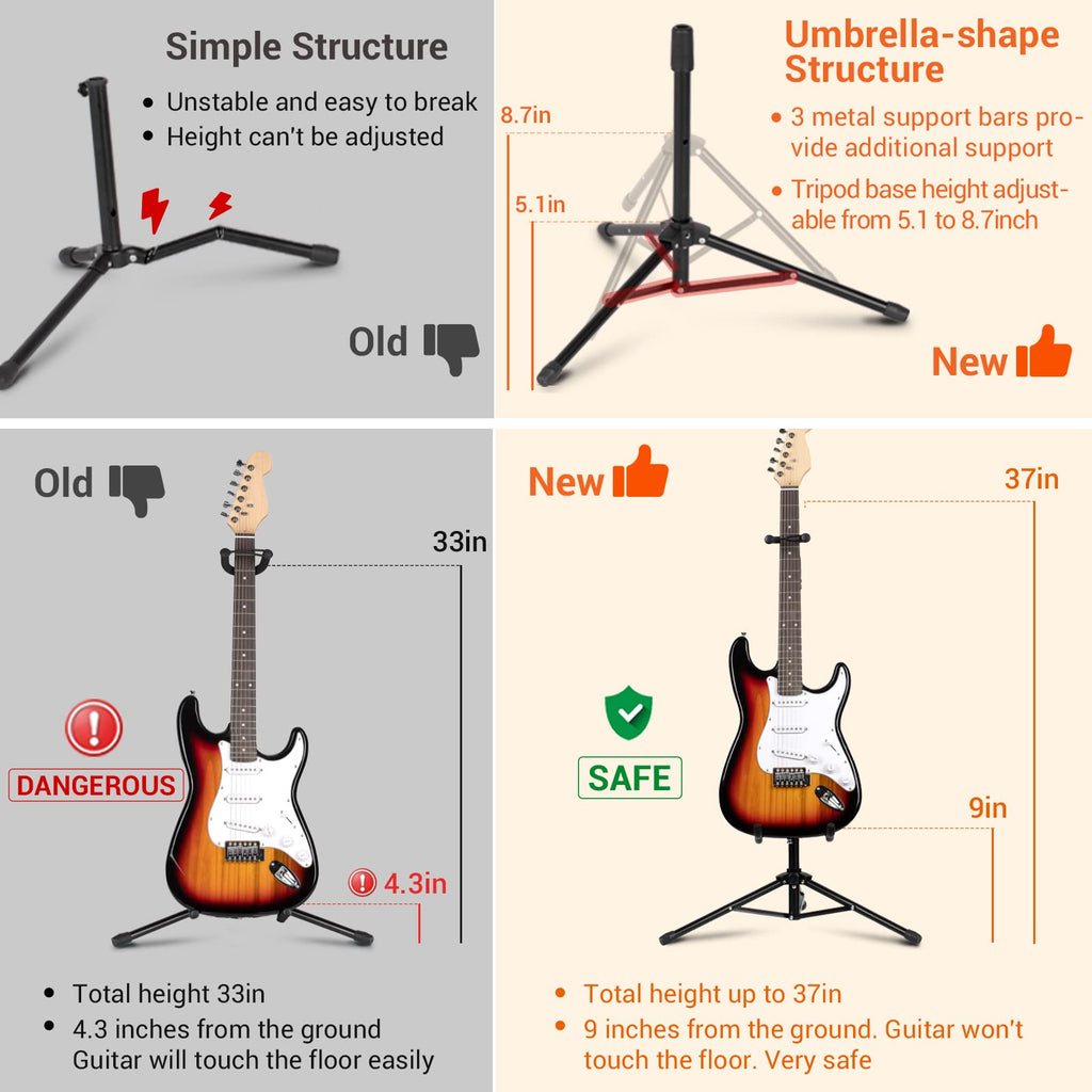 Height Adjustable Guitar Stand with Padded Foam X67597