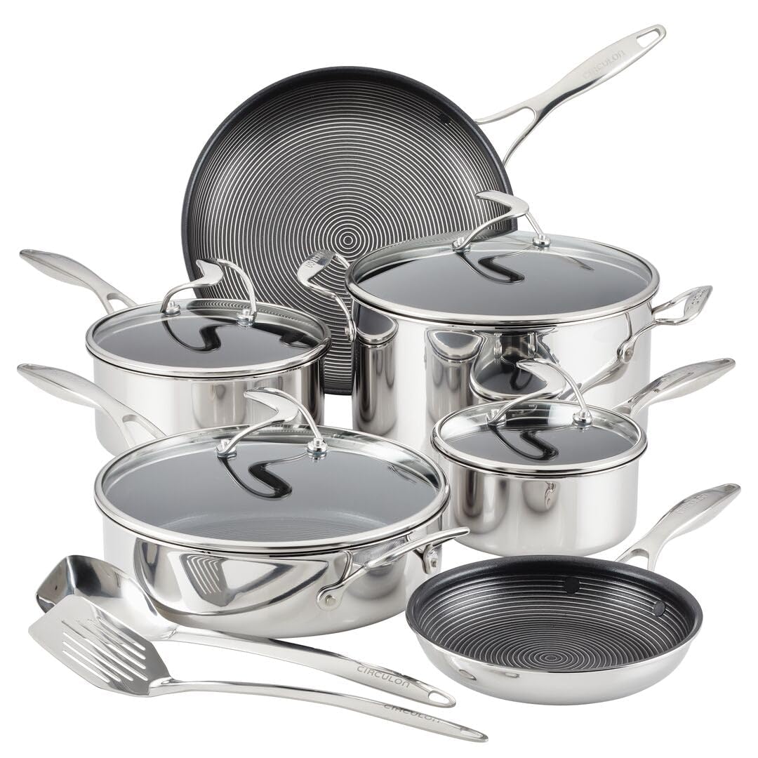 Stainless Steel Nonstick 12 Piece Cookware Set P1278
