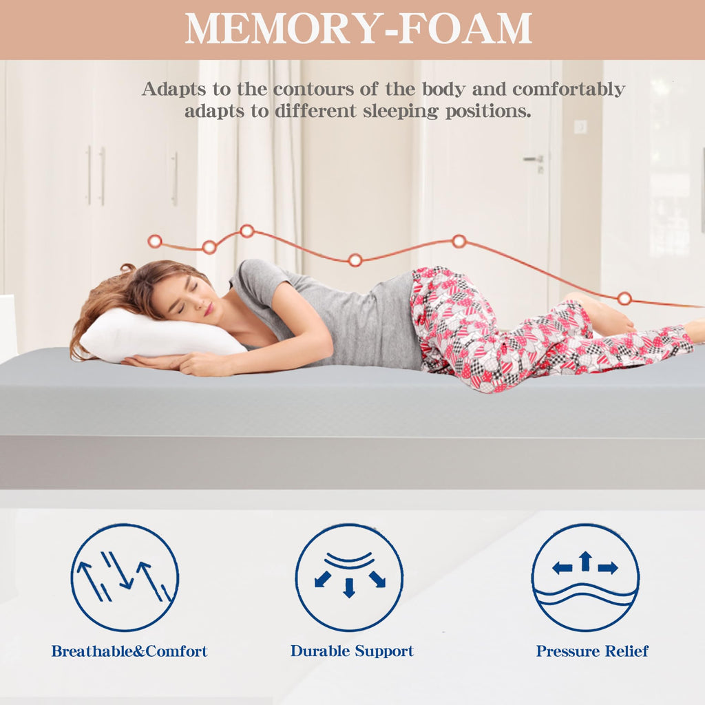 5 Inch Medium Firm Gel Memory Foam Twin Mattress J1955
