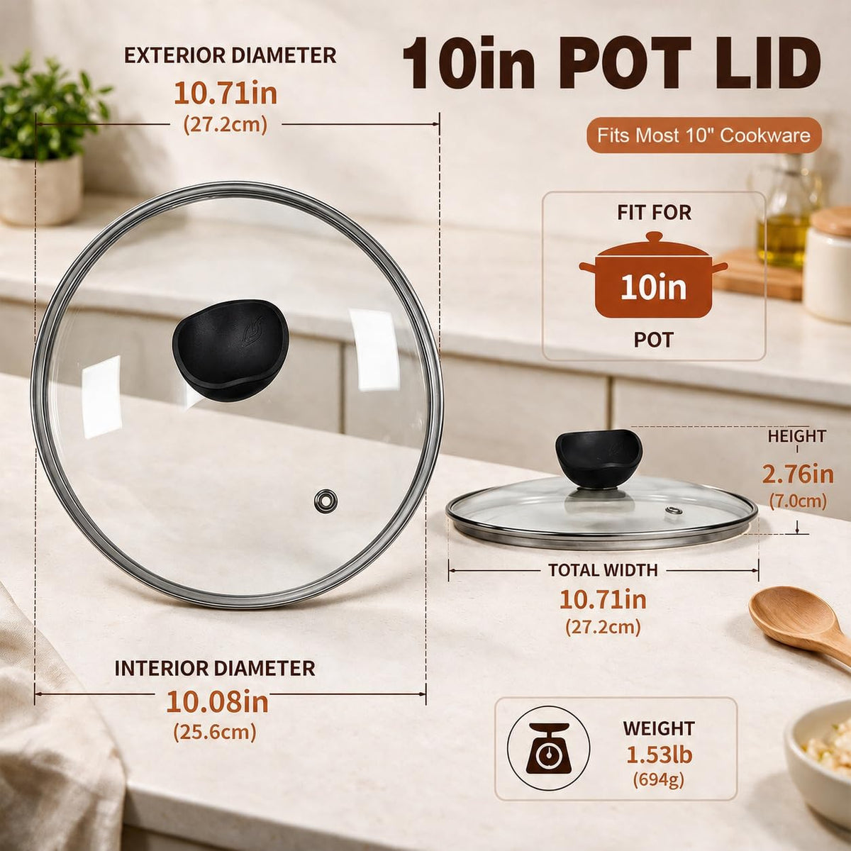 10 Inch Tempered Glass Pan Lid C5674