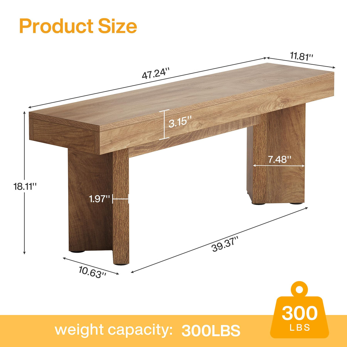 47" Wooden Bench O908479