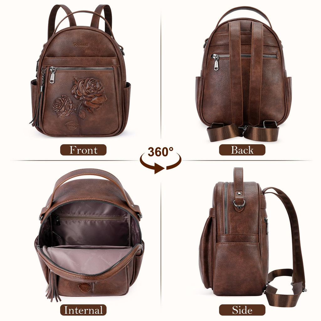 Vegan Leather Mini Backpack Purse V3583