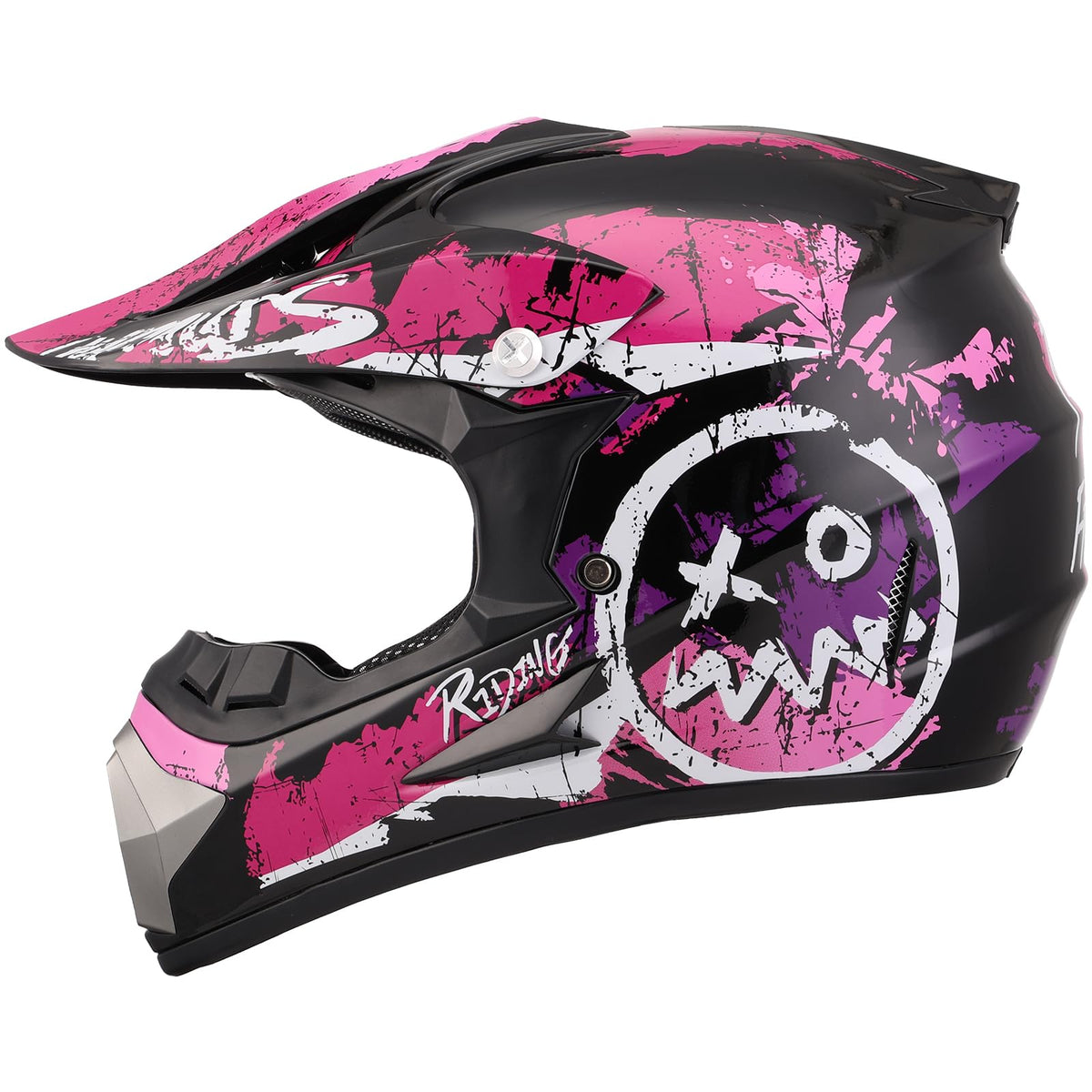 Adjustable Sun Visor Adult ATV Dirt Bike Helmet with Goggles Gloves & Mask J5616