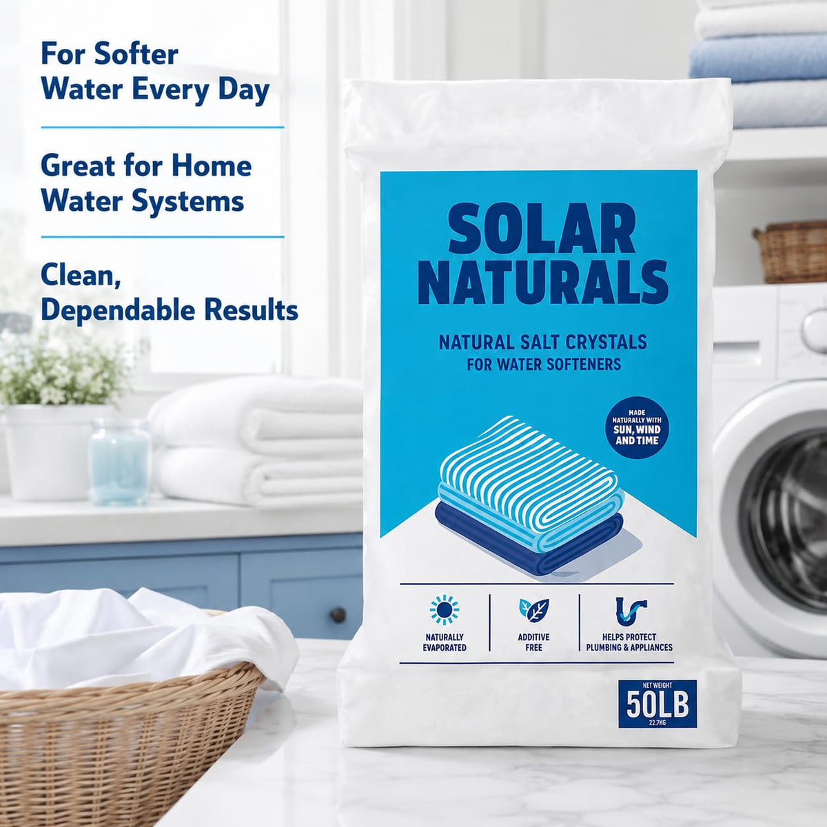 Natural Salt Crystals for Water Softeners, 50 lb S789