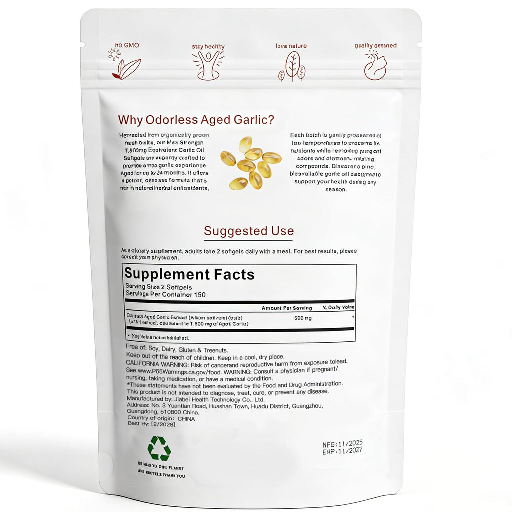 Odorless Organic Garlic Capsules P566