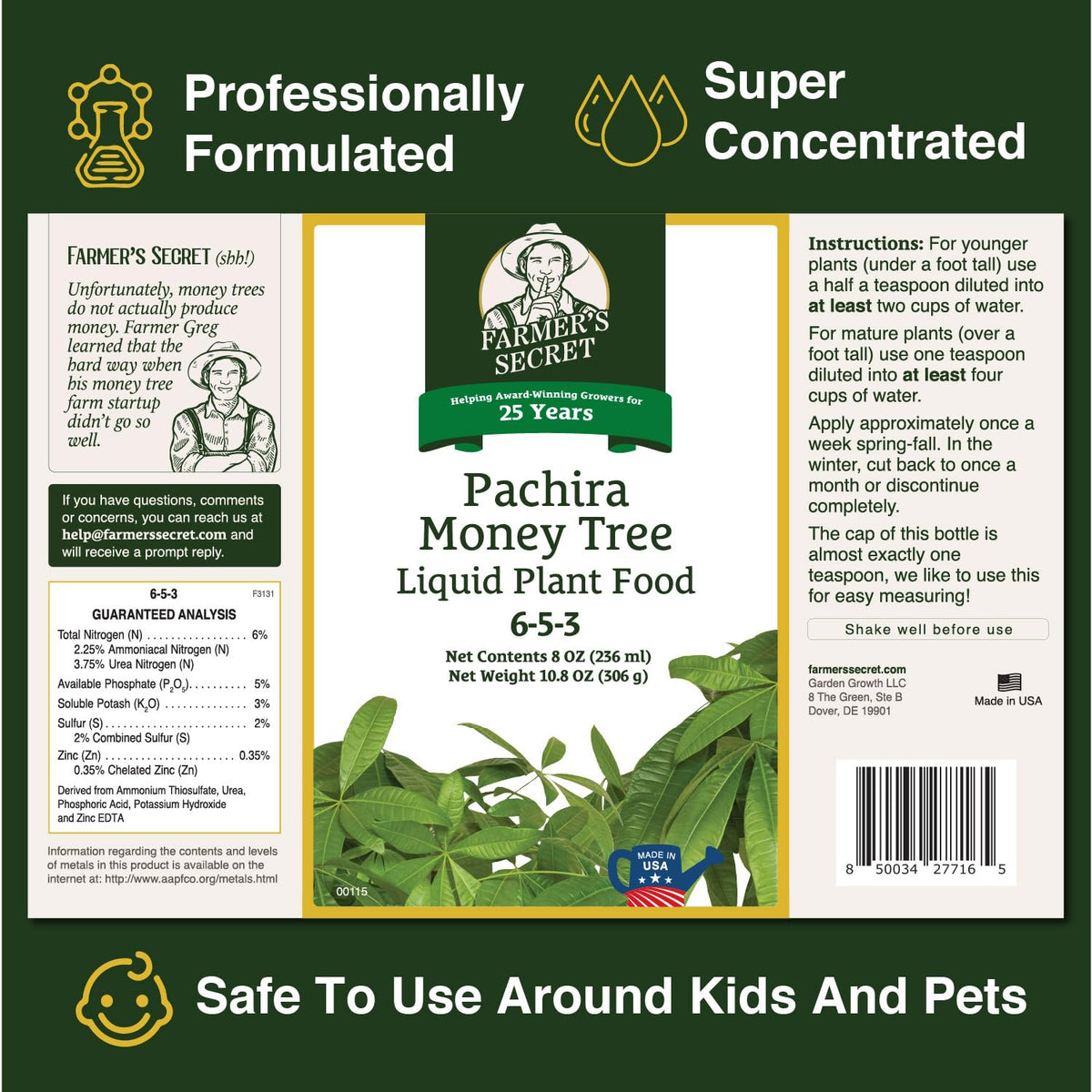 Money Tree Liquid Plant Food Fertilizer 8oz Concentrated A84416