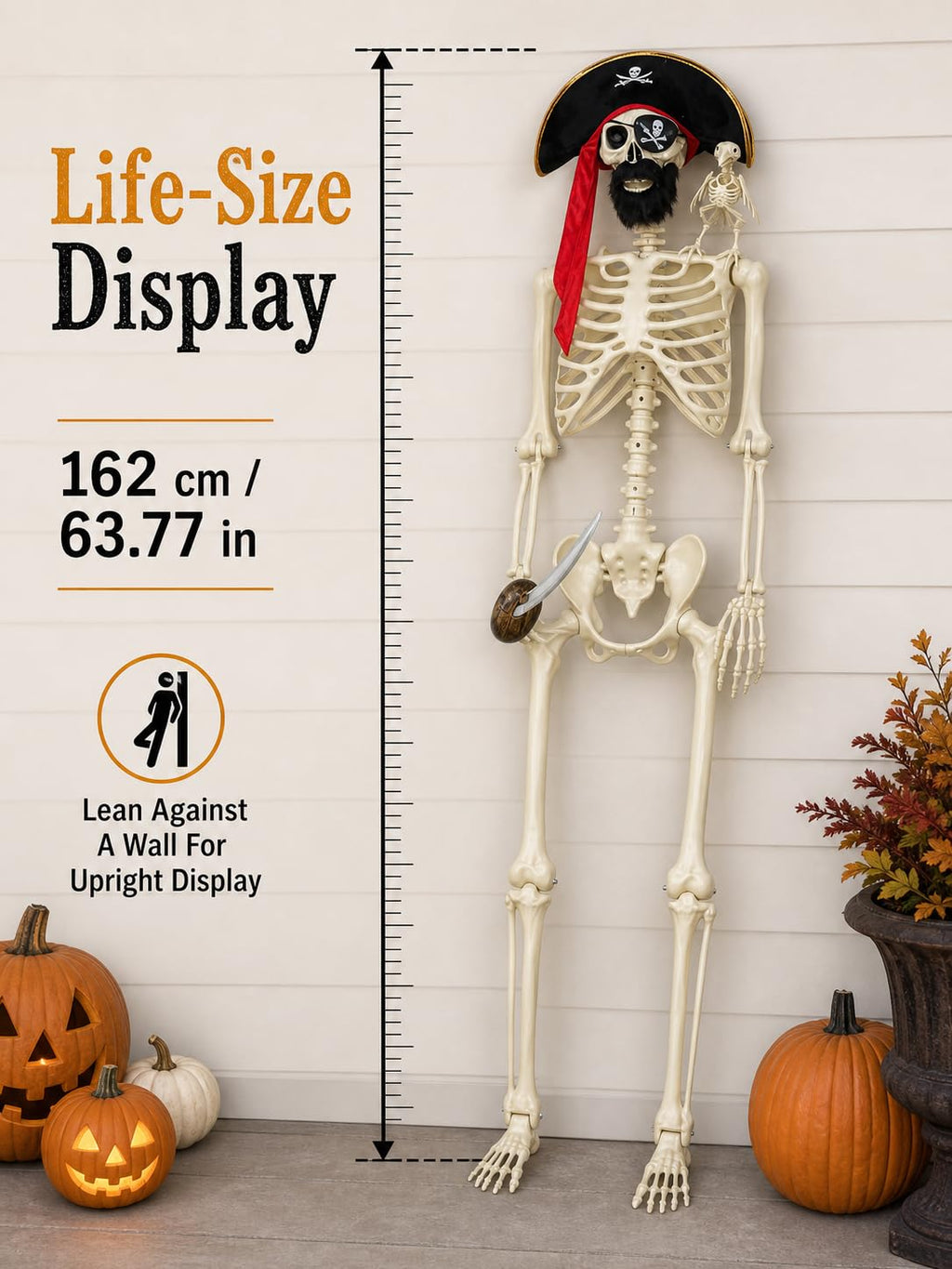 5.4 Ft Halloween Skeleton Decoration Y406349