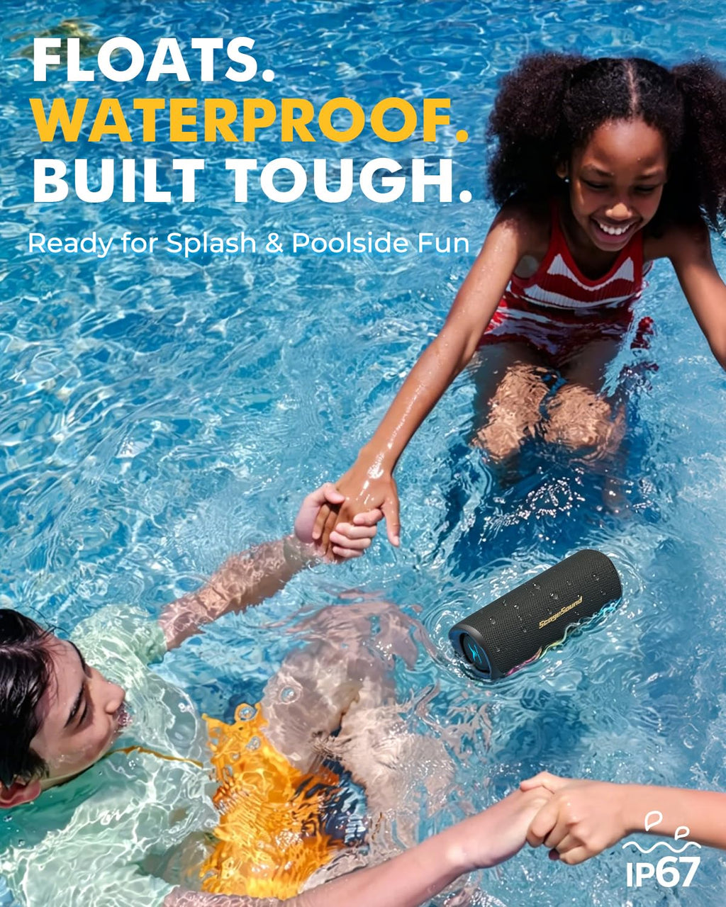 Portable Bluetooth Speaker IP67 Waterproof Black F578247